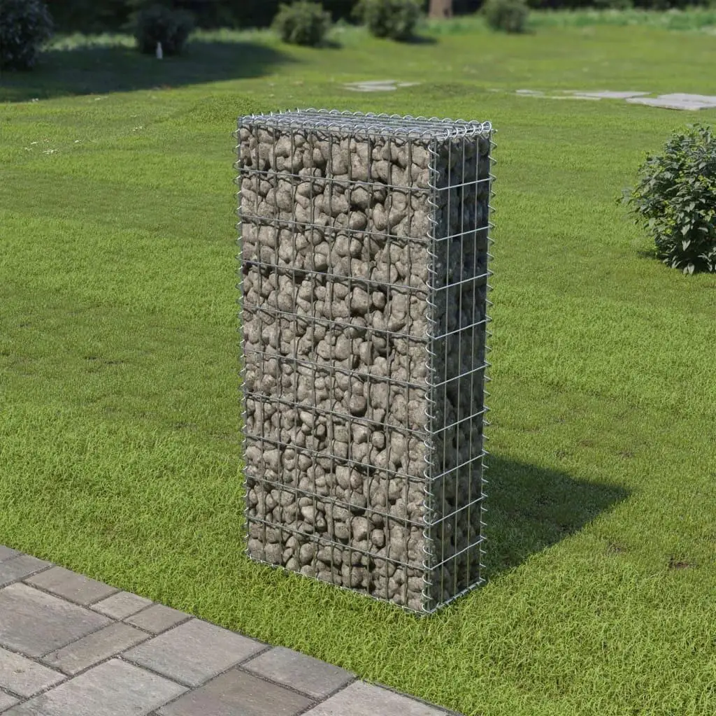 Galvanized Steel Gabion Wall with Covers - 19.7x7.78x39.4 for Landscape & Erosion Control