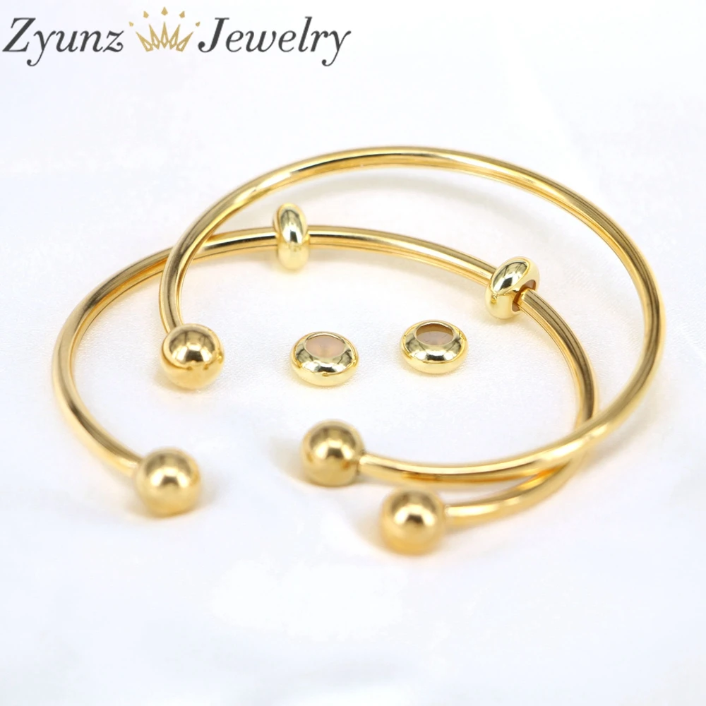 10PCS, Gold Color Bangle Bracelet, Polished Gold Stackable Bangle Bracelet for Women Making Jewelry Bangle Accessories