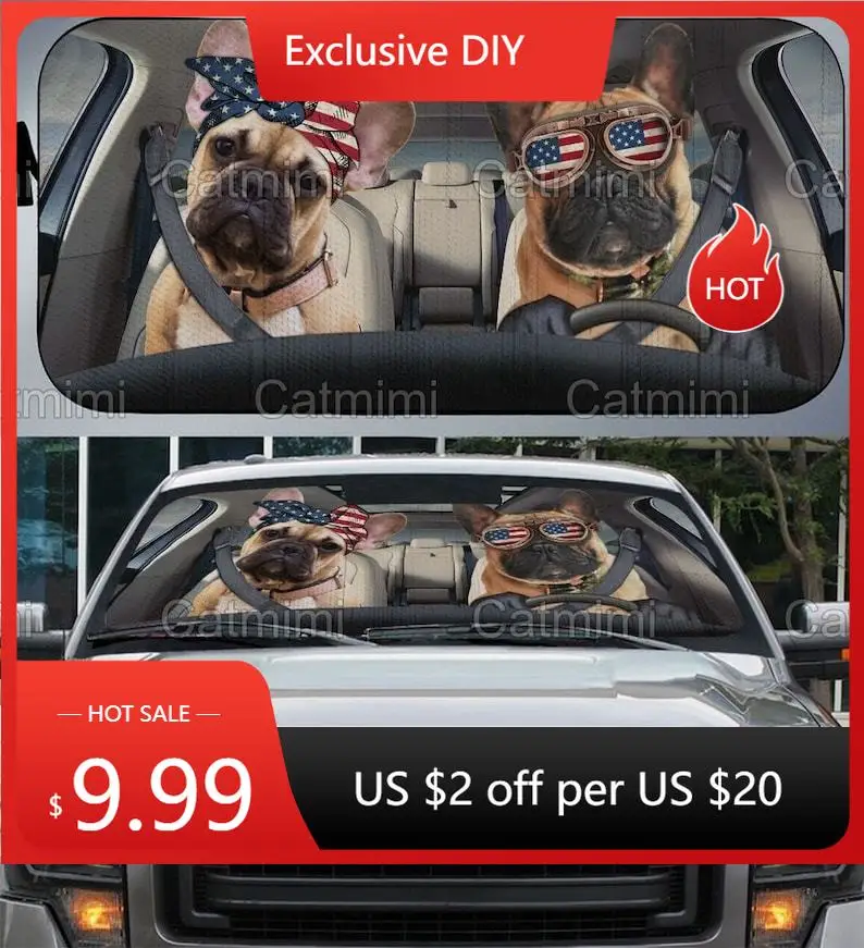 

American Bulldog Car Sun Shade, Car Decoration, Bulldog Car Sun Shade, Gift For Bulldog Lovers, Gifts For Him, Gifts For Her MCL