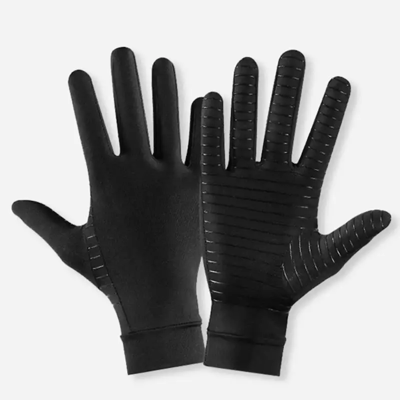 Compression Arthritis Gloves Half Finger Relief Copper Ion Fiber Pressure Protective Joint Rehabilitation Care Training