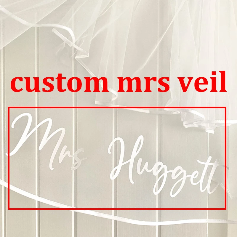 Personalised MRS white short Veil Bachelorette Hen Party bridal shower beach country Wedding decoration Bride to Be gift present