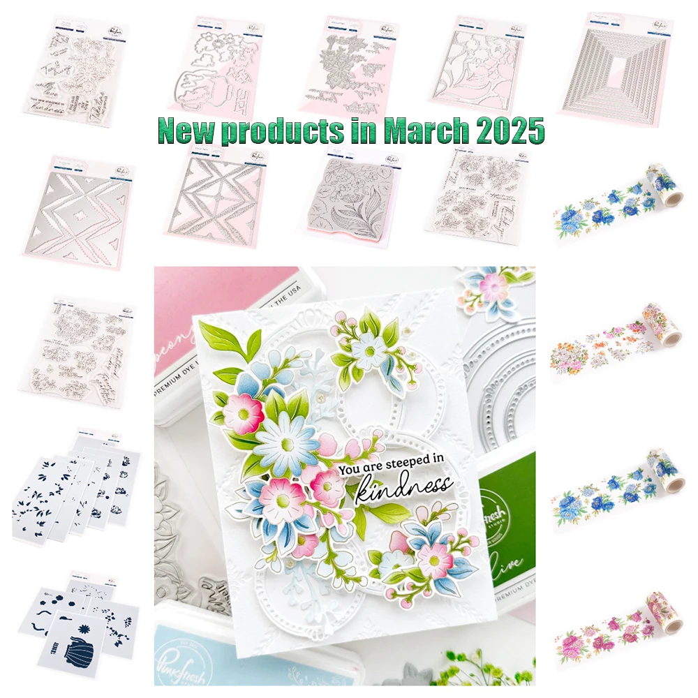 2025 New Joyful Blooms Full Release Bundlemetal Cutting Dies Stamps and Stencils Hot Foil DIY Scrapbook Gifts Cards Journaling