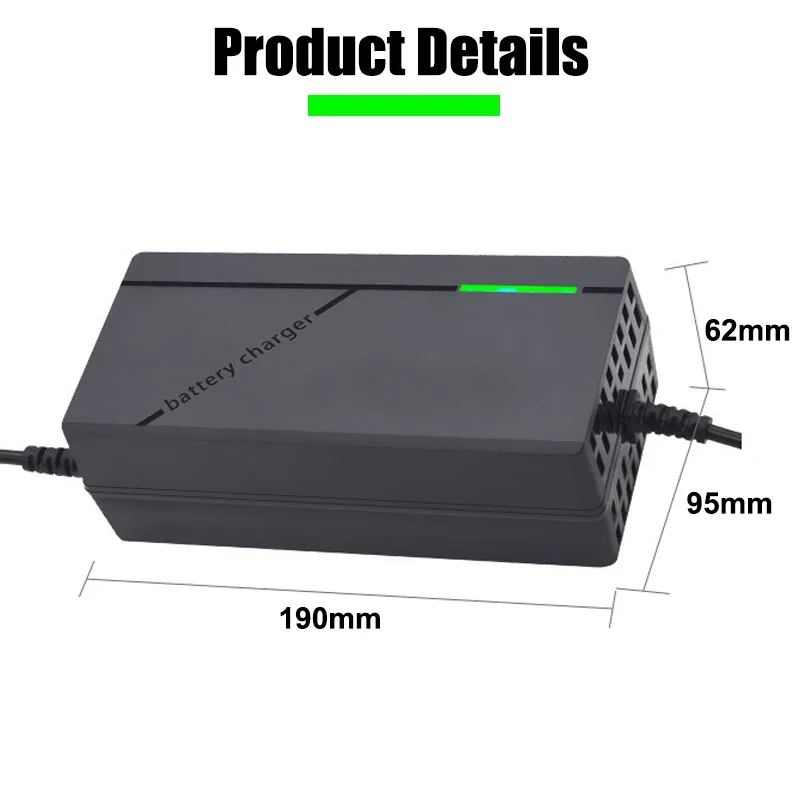 12V 24V 36V 48V 60V 72V Charger Lithium Li-ion Battery Pack 12.6V 29.4V 42V 54.6V 67.2V 84V  Smart Fast Charging Plug Charger