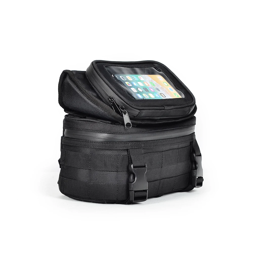 

A Black Motorcycle Fuel Tank Bag, Car Navigation Bag, and High-Quality Waterproof and Wear-Resistant Bicycle Portable Set Bag
