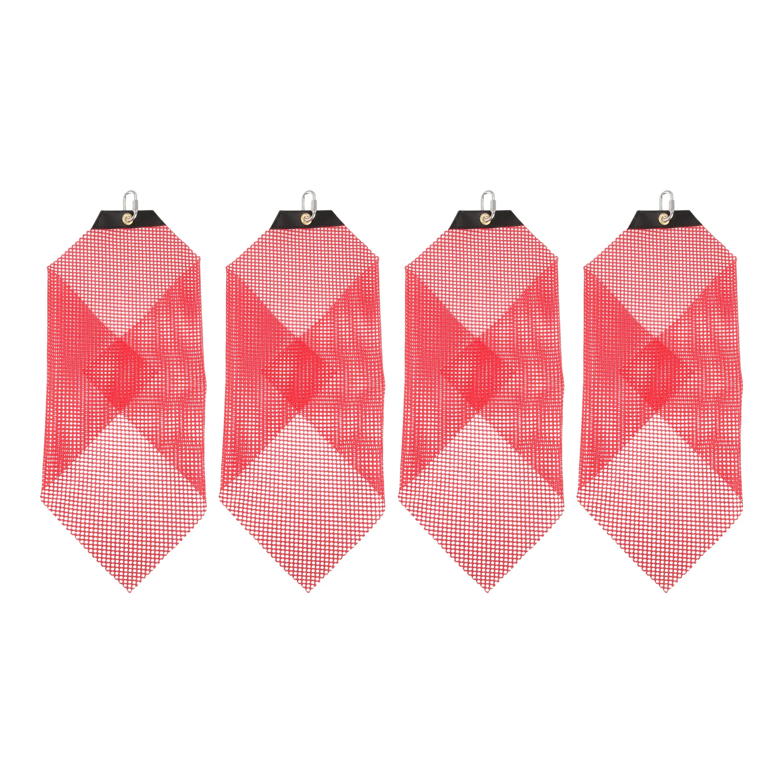 4Sets 18x18 Inches Safety Warning Flag With Heavy Duty Loop Red Mesh For Trucks Drivers Portable Quick Link Easy To Fold Store