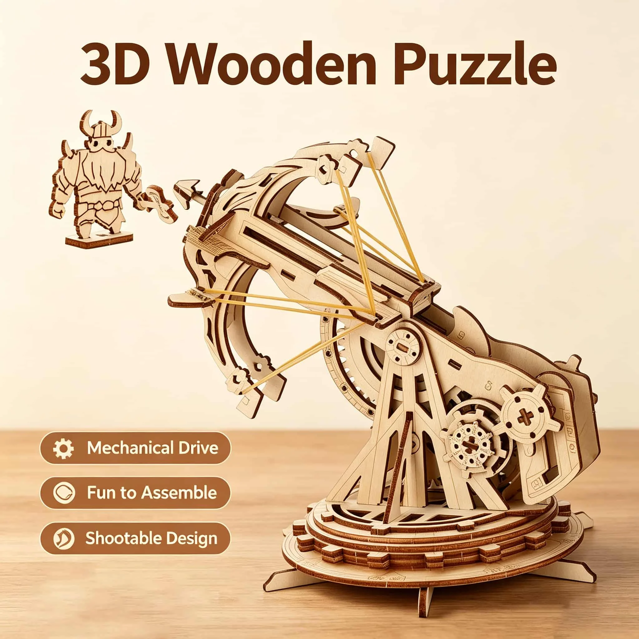 

3D Wooden Siege Crossbow Puzzle, DIY Toy Model Kit, Educational Toy Series, Creative Gift, Home Decor