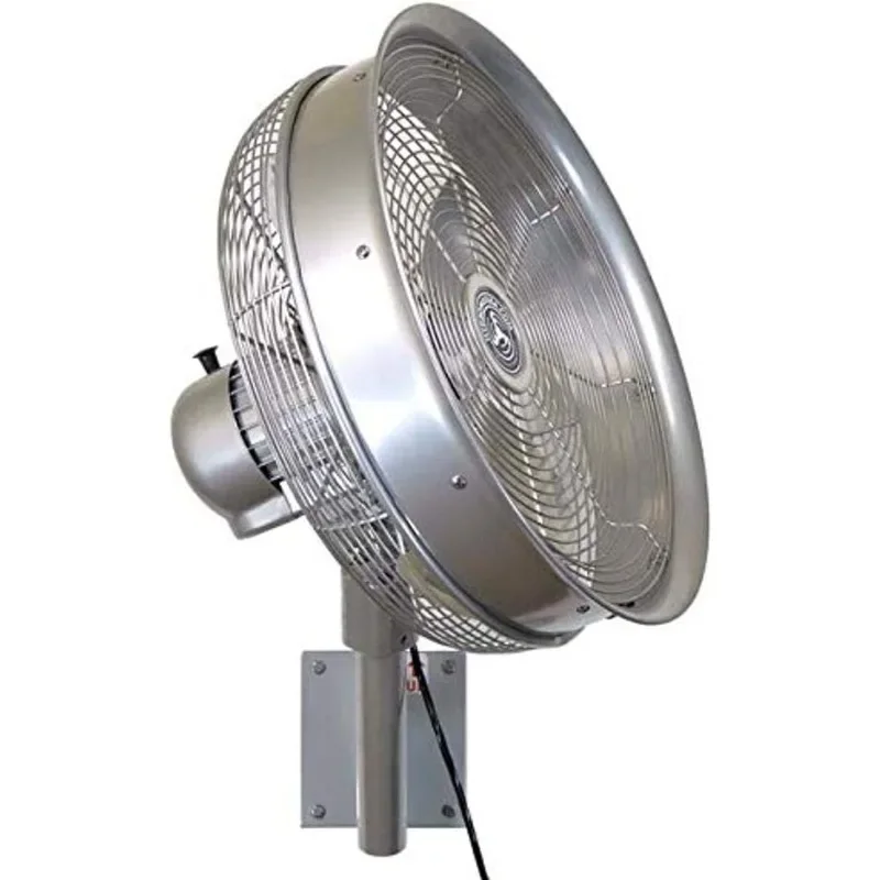 Hydromist Oscillating Wall Mounted Outdoor-Rated Fan, 3-Speed Cord Control, Hard Resin Fan Blade with Mounting Bracket