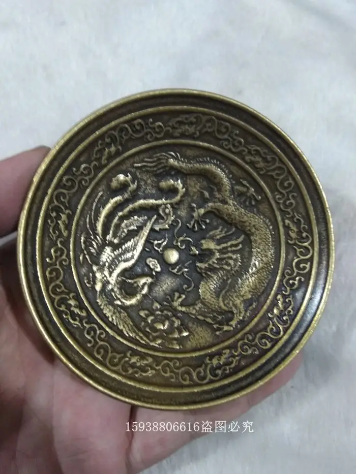 

Antique Bronze Ware Collection: Old Brass, Dragon and Phoenix Playing with Beads, Hong Style Plate, Plate, Pen Wash, Pure Copper