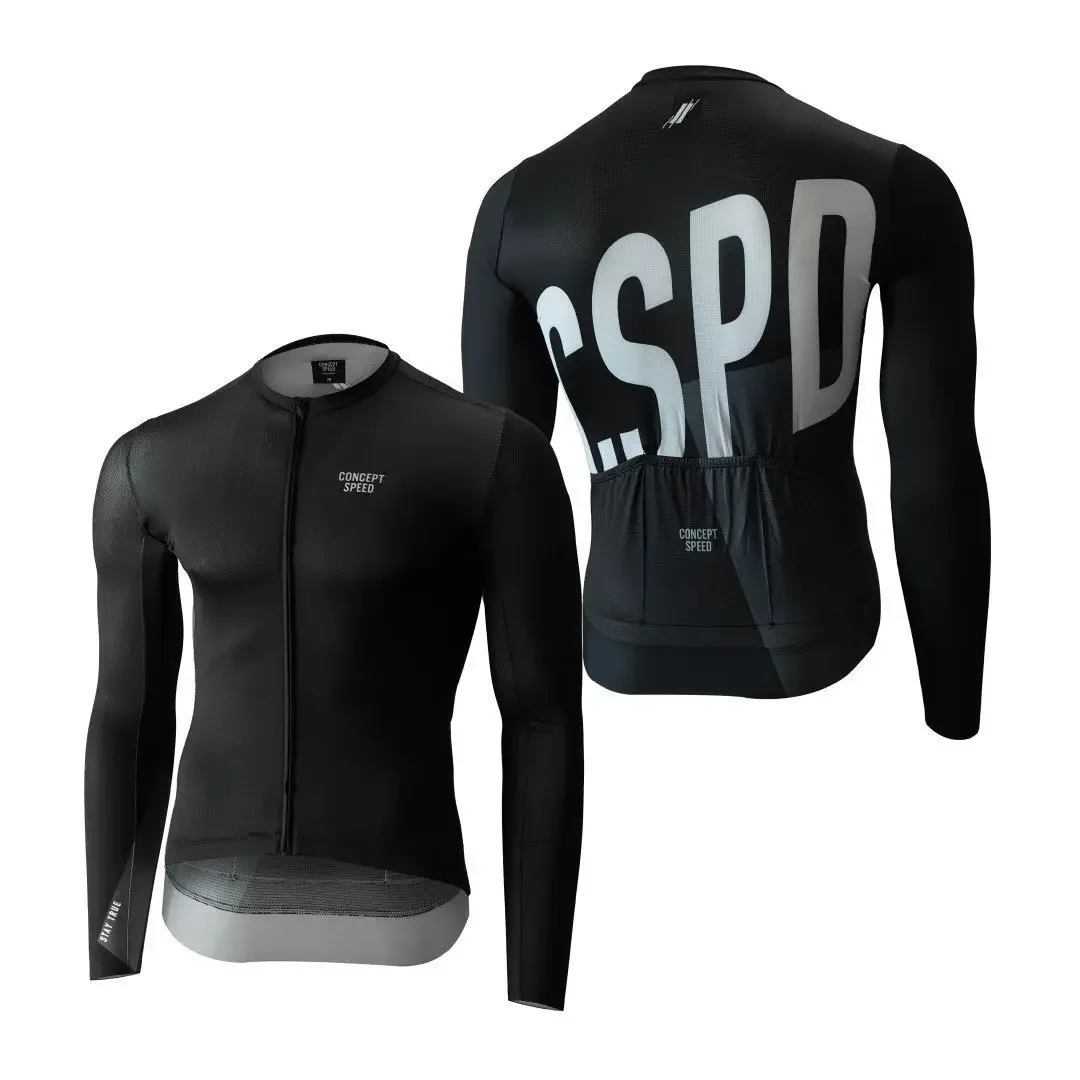 

CSPD's new high-elastic milk silk breathable slim-fitting men's and women's long-sleeved tops, road bicycle suits, cycling pants