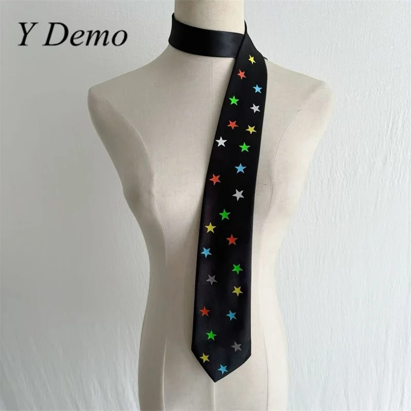 

Y Demo Y2k Ретро звезда узор галстук женский длинный сладкий регулируемый галстук