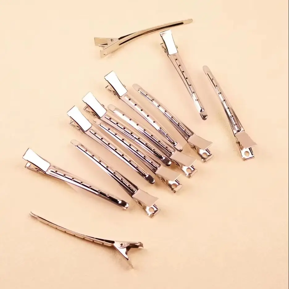 12pcs Stainless Steel Spike Alligator Duck Bill Salon Clips Metallic Hair Barrettes Hair Clips, Special for Real Hair Wigs view 5