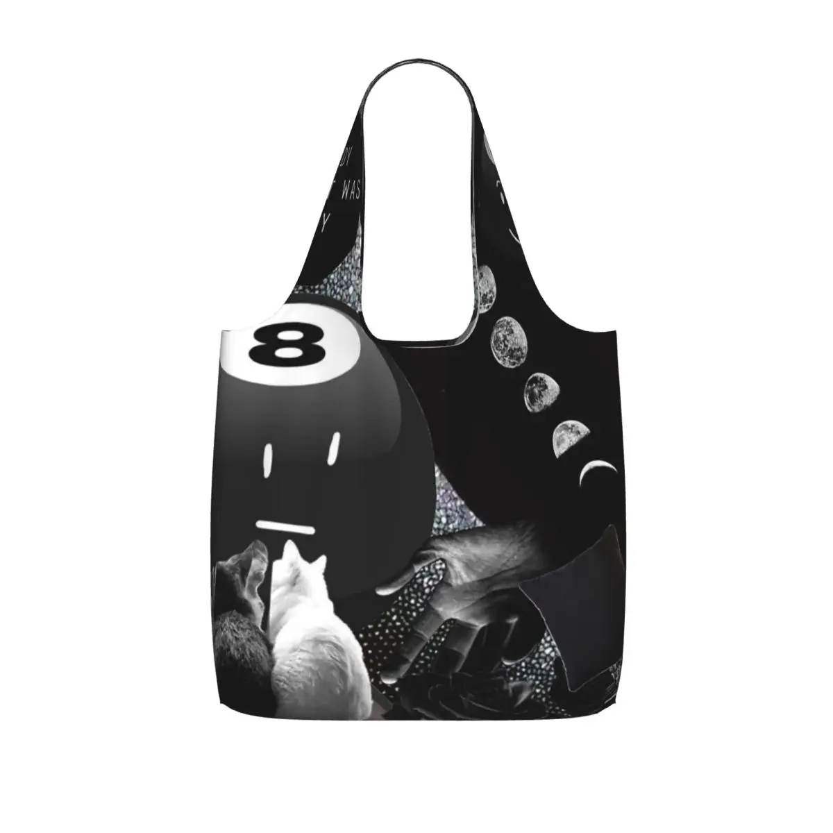 Battle For Dream Island BFDI 8-Ball Shopping Tote Bag Canvas Large Capacity Shoulder Bags Shopper Grocery Handbag for Women