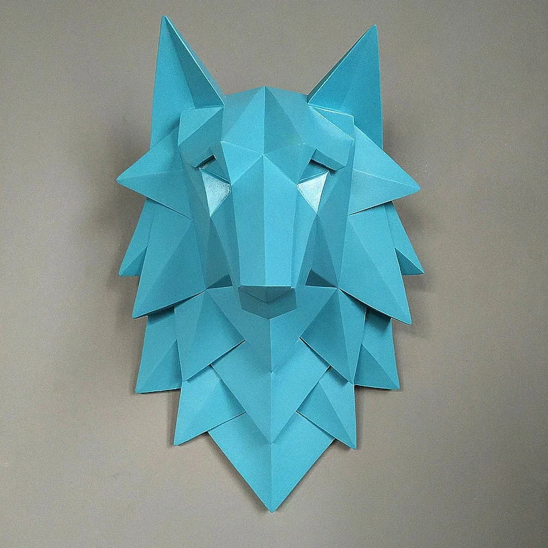 Imagem -05 - Escultura Abstrata Wolf Head Handmade Resina Art Estátua Decoração do Casamento Natal Wall Decor Craft Artware Acesso Mgt3d