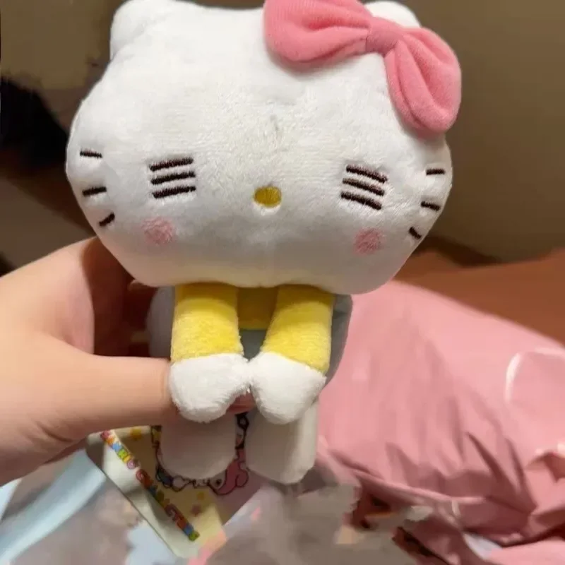 Sanrio hello kitty boneca de pelúcia dos desenhos animados anime bonito kt gato brinquedos mochila pingente chaveiro decoração do quarto presentes do feriado natal