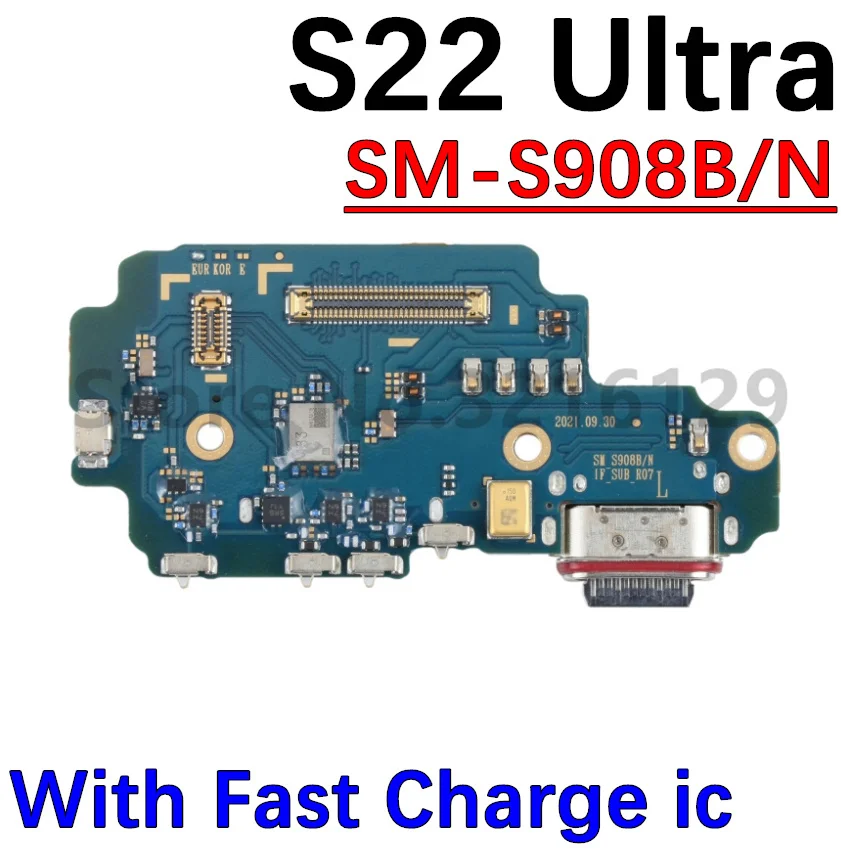 Charging Port Board For Samsung S22 Ultra Loudspeaker Earpiece Speaker Fingerprint Light Sensor Signal LCD Motherboard Flex Cabl