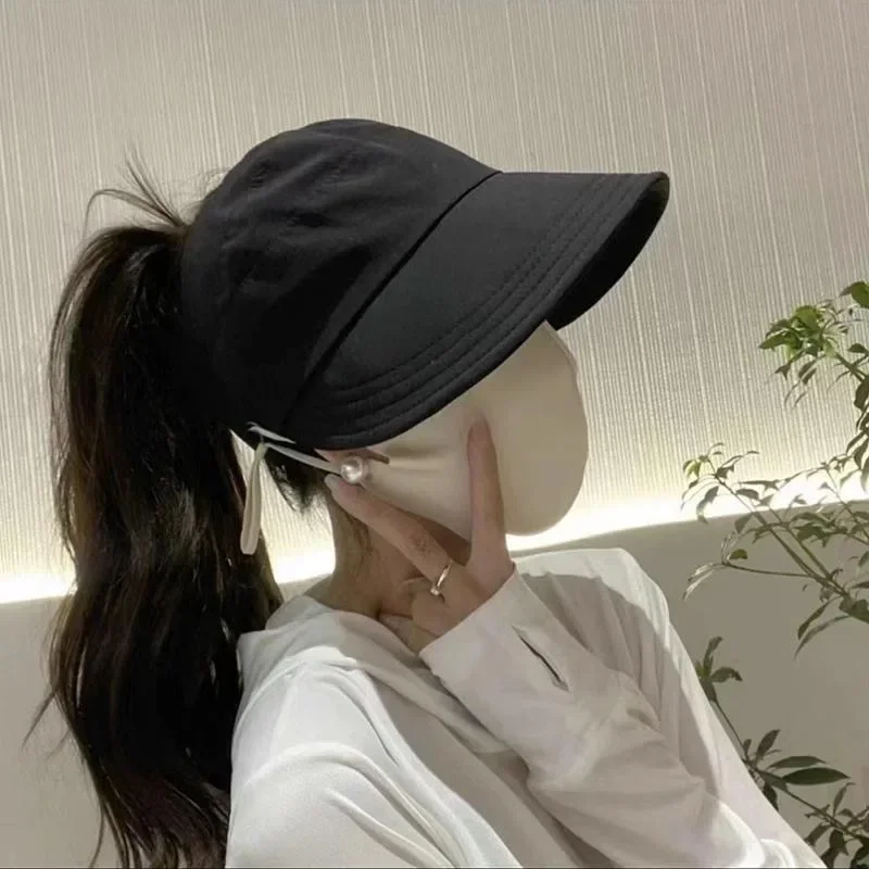 1pc Women\'s Visors Fashion Sun Protection Hats Creative Face Mask Hook Design Hats New Product Summer Sun Hat Apparel Accessorie