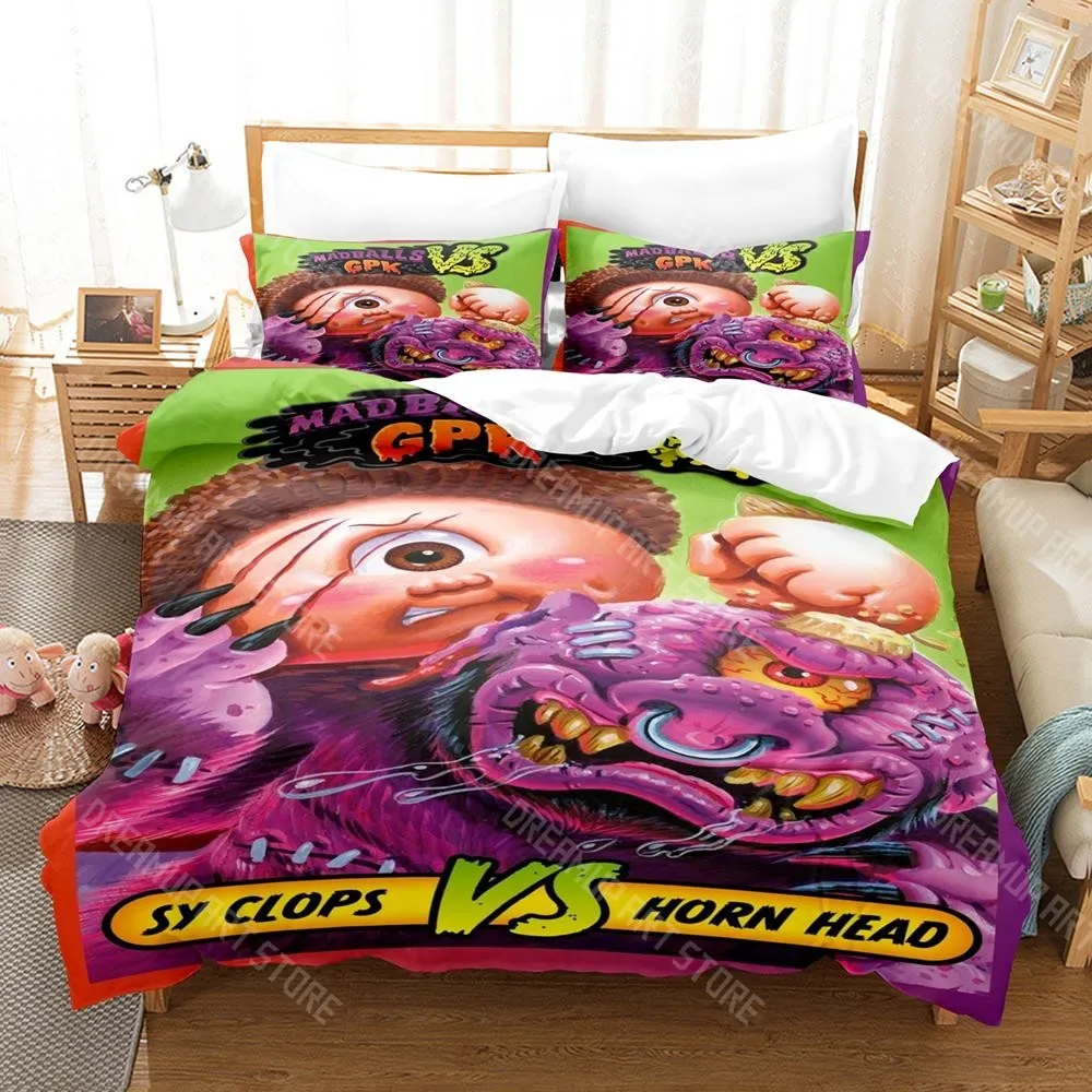 Juego de Ropa de Cama Infantil con Diseño de Dibujos Animados de Garbage Pail, Impresión 3D, para Niños y Niñas, Funda de Edredón, Funda de Almohada, Tamaños Individual, Matrimonial, Queen, King