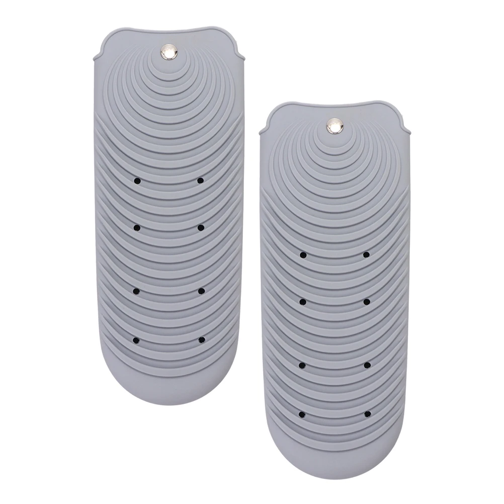 

2Pcs Silicone Curling Iron Holder Heat-Resistant Travel Pouch for Flat Iron Curling Wands Hair Tools Universal Fit Storage Mat