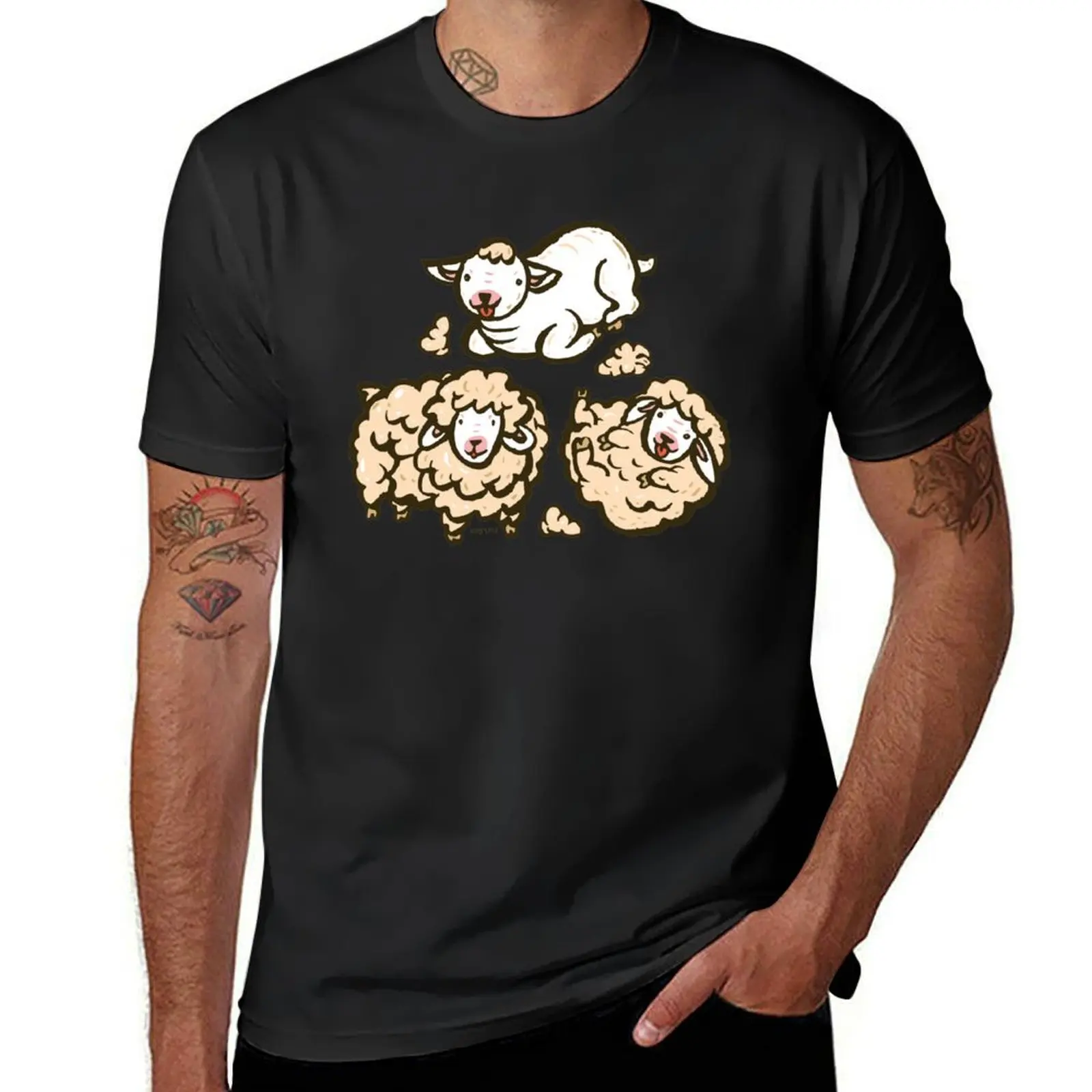 Sheep shearing cartoon #4 T-Shirt Blouse Aesthetic clothing mens plain t shirts