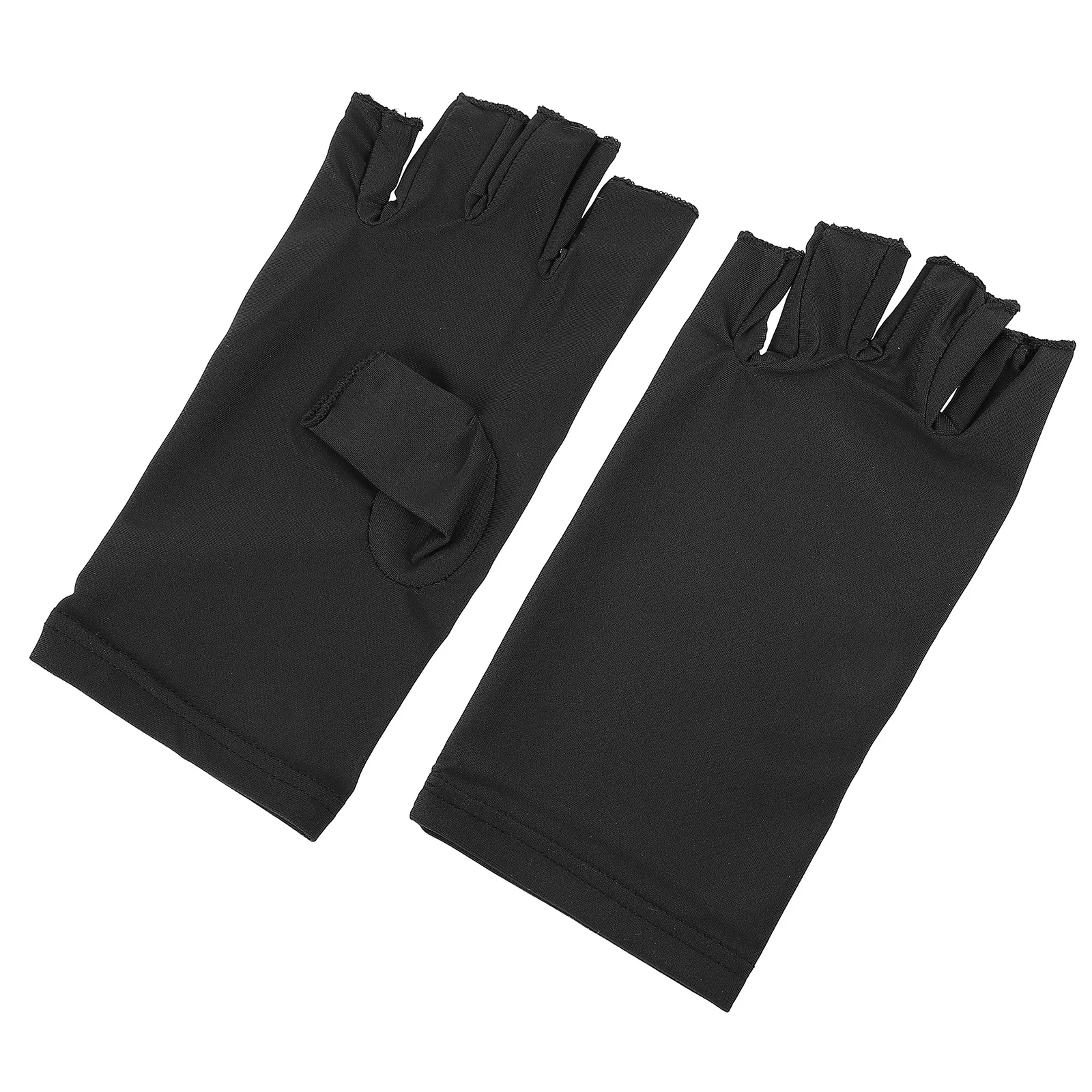 

1Pair Nail Uv-Resistant Manicure Tools Soft Stretchable Fingerless Gloves for Skin Protection during Gel Curing