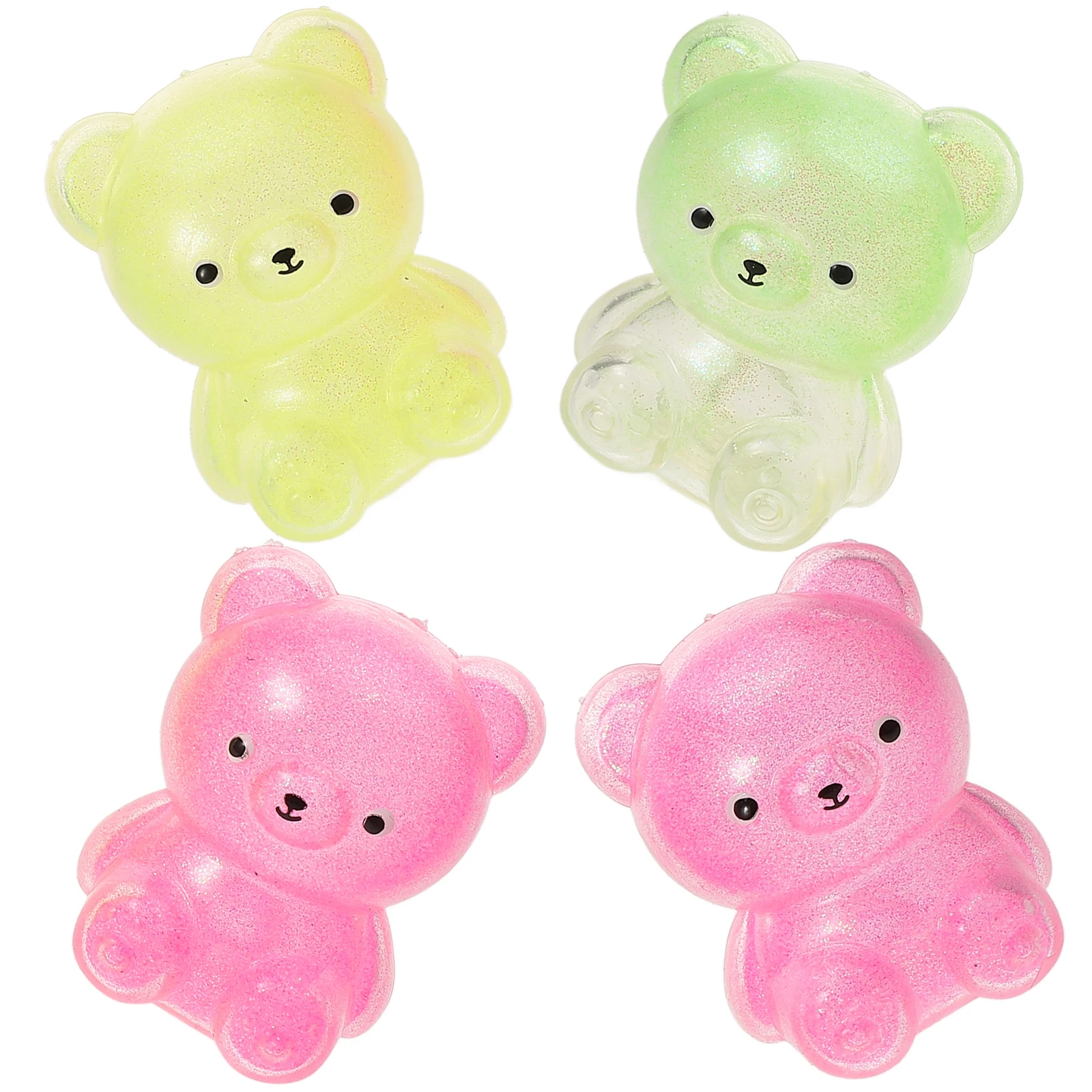 4 قطع من أدوات تخفيف الضغط على الدببة المرنة المتينة الملونة لتخفيف التوتر المدمج وحفلات أعياد الميلاد