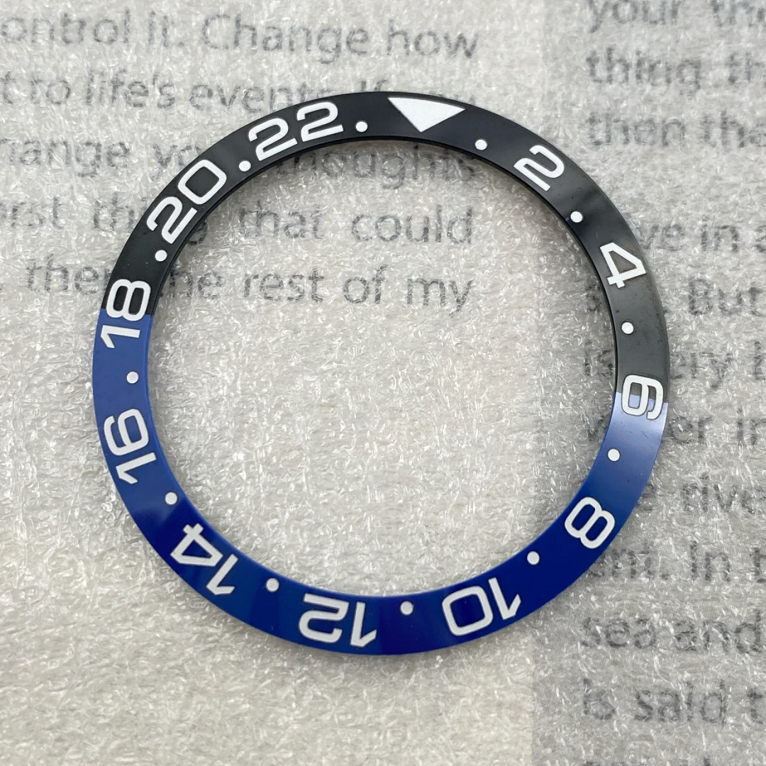 時計アクセサリーベゼル GMT カラーアルミニウムベゼル 38mm セラミックリング代替黒と緑のウォーターゴーストケース外輪