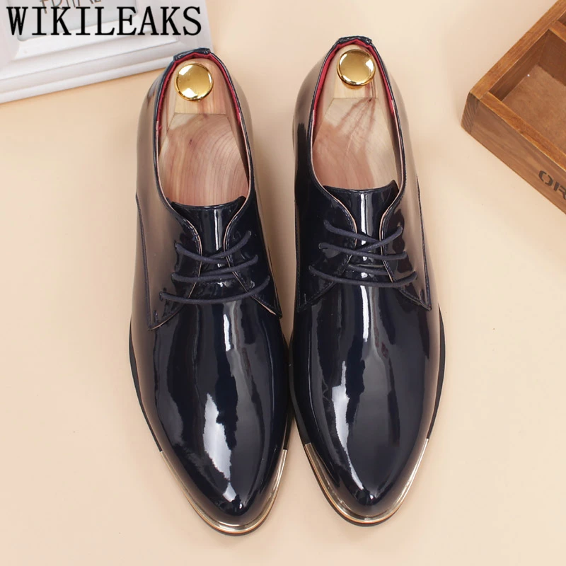 Elegant Shoes For Men Coiffeur Patent Leather Brand Formal Shoes Men Classic Italian Brand Wedding Shoes Men Oxford Erkek Ayakka