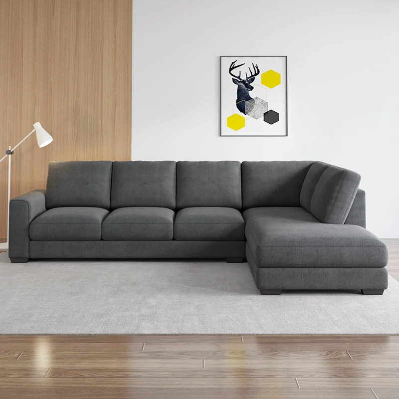 Fabric sofa folding dual-purpose small apartment modern simple living room furniture solid wood frame removable and washable
