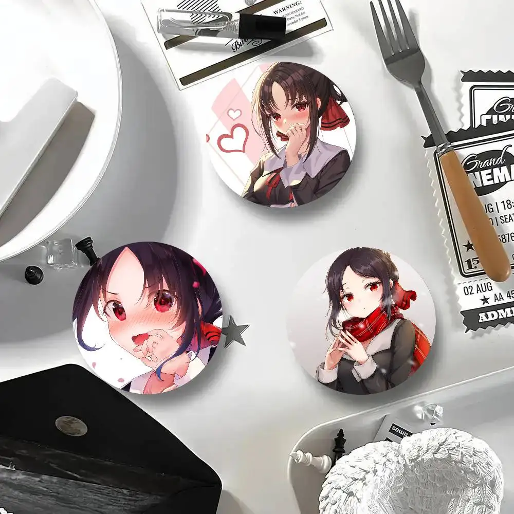 Shinomiya Kaguya Anime Kaguya-sama Love Is War Cartoon Style Badge Brooches On Backpack Decoration Round Enamel Pins For Accesso