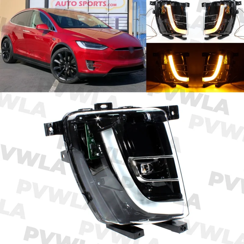 For Tesla Model X 2016 2017 2018 2019 2020 2021 European version Right Side High configuration LED fog light lamp