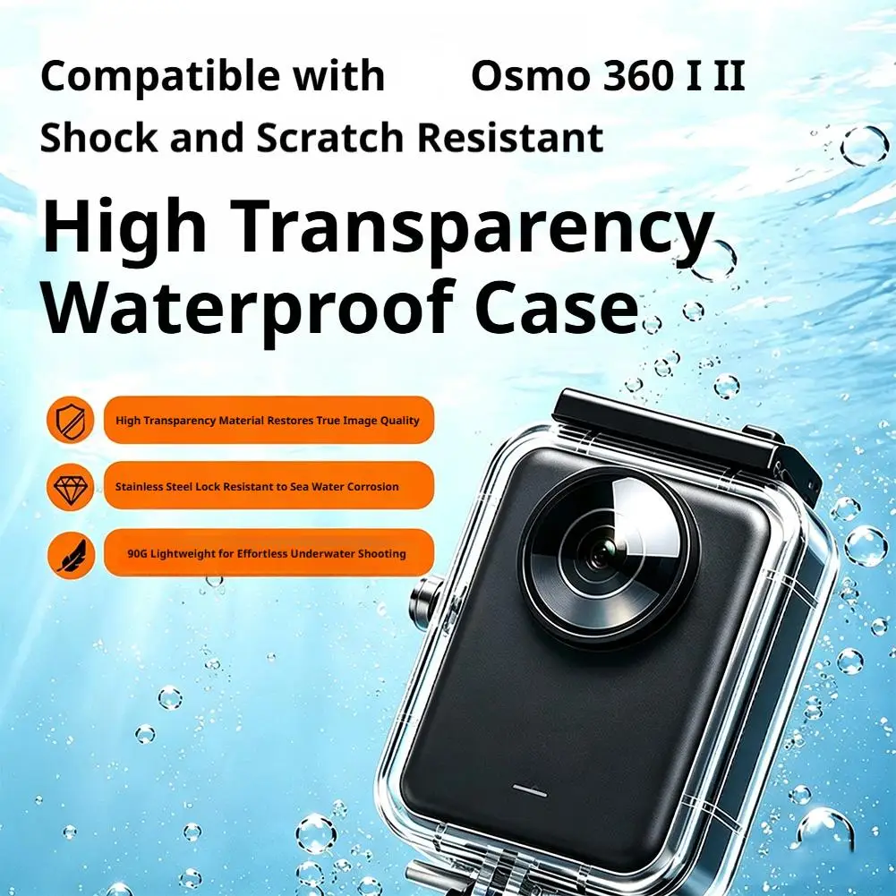 Waterproof Diving Case for DJI Osmo 360 II 60M Depth Touch Screen Underwater Protective Housing Action Camera Accessory