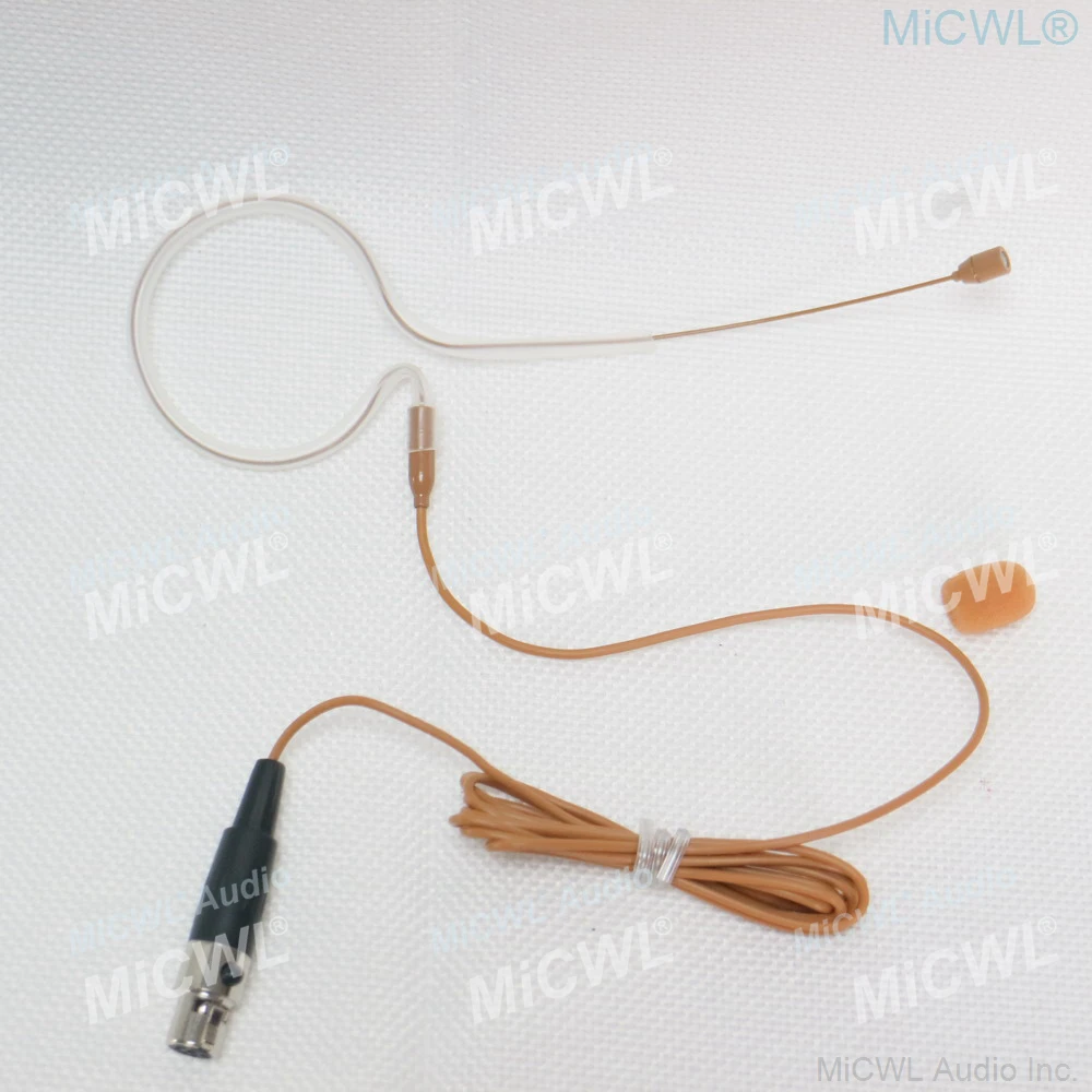 MX153 Tan One Side Headset Hanging Microphone For Shure SLXD ULXD AD4D AD4Q BeltPack Earset HeadMic Strong Zipper Box