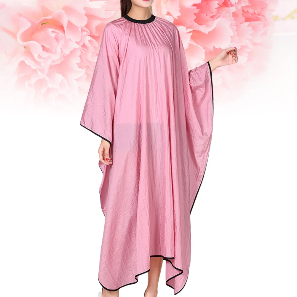 Exquisite Hairdressing Cape Practical Haircut Cape Hair Cutting Cloak Haircut Gown for Men Women (Pink)