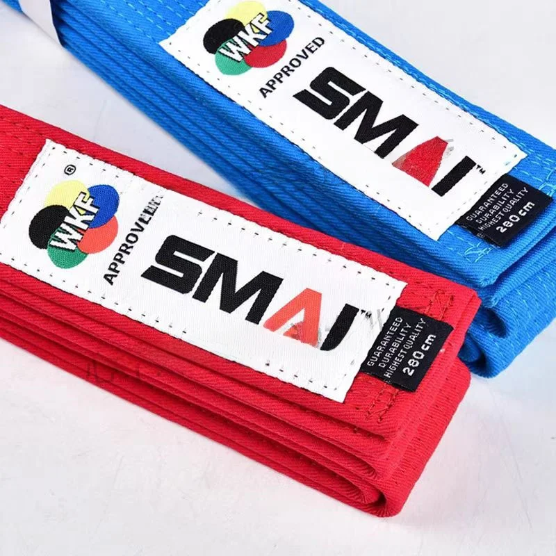 SMAI Karate Competition Red Blue Belt WKF Certified Empty Hand Shape Belt Middle Hollow Association Designated Brand