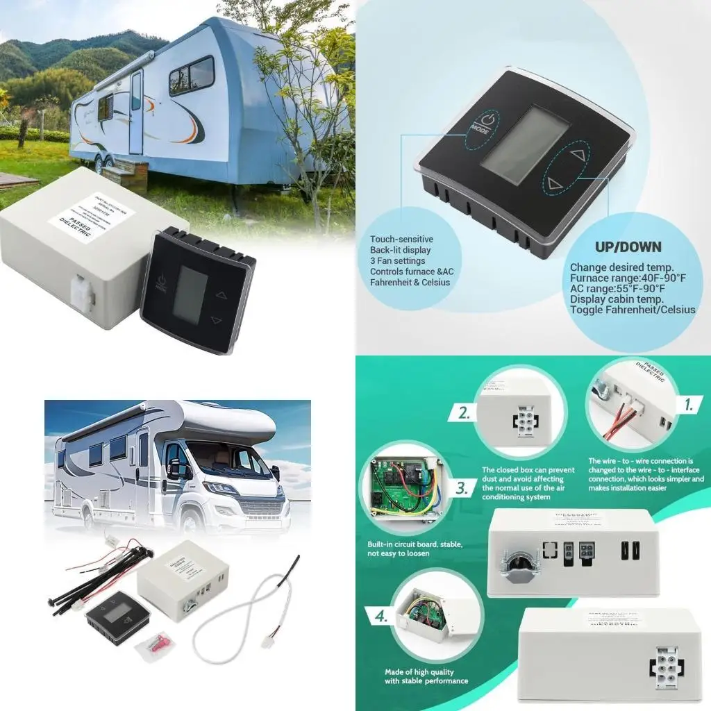 

E7CA Campers Thermostat с реле управления реле для эстакады для кондиционера тепла и прохладных режимов