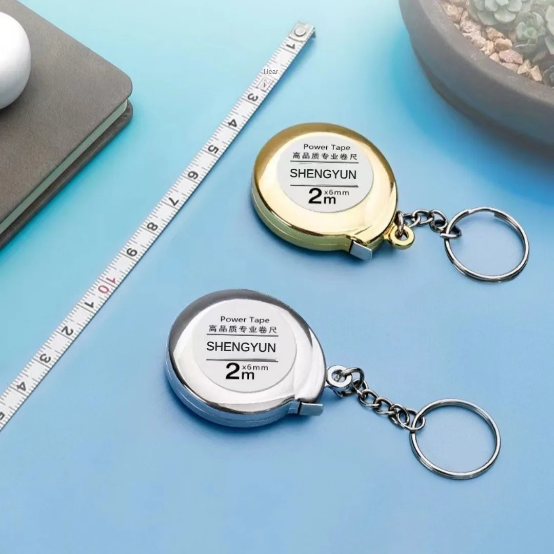 Small steel Tape measure key chain 2m steel Tape measure automatic telescopic soft multipurpose steel Tape measure Gift ruler