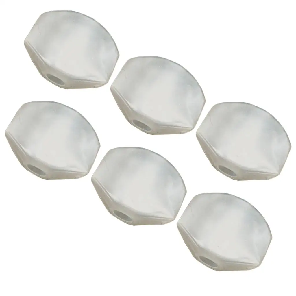 6 Pieces Plastic Guitar Tuning Pegs Keys Buttons Caps Knobs Acoustic Guitar Replacement Parts White Stringed Instruments