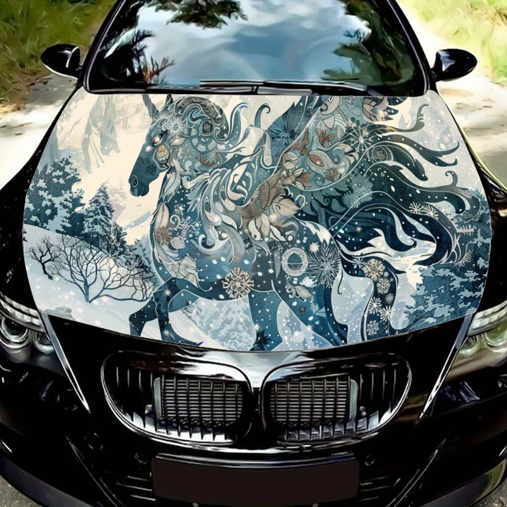 

Unicorn, ice and snow wings, fantasy, delicate snowflakes, mountain peaks, fairylandDecal Stickers for Car Covers Stickers for D