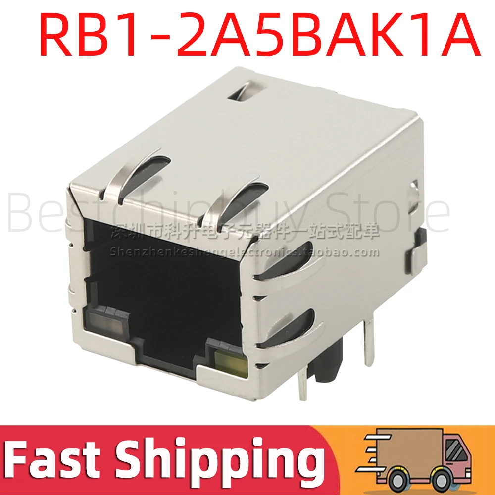 2pcs RB1-2A5BAK1A RJ45 Jack Female Socket 10P8C 1000 Base Fast Ethernet Network Port Modular Connector Interface RB1 2A5BAK1A