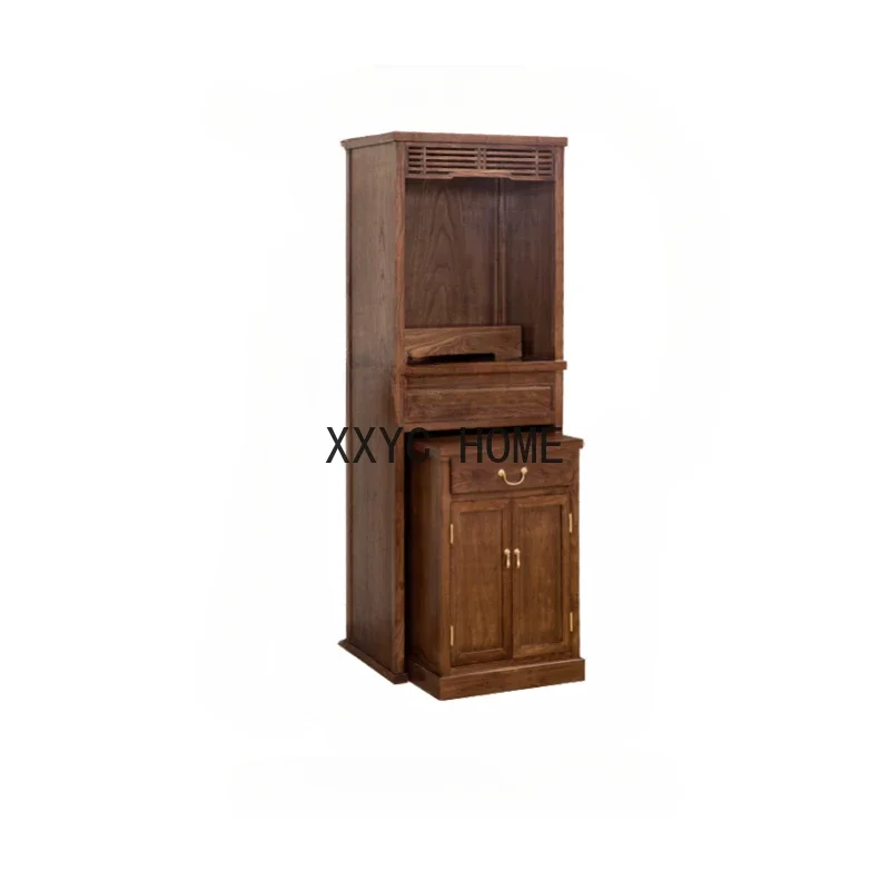 

Solid Wood New Chinese Style Clothes Closet Buddha Shrine Household Incense Burner Table Cabinet Clothes Closet Altar cabinet