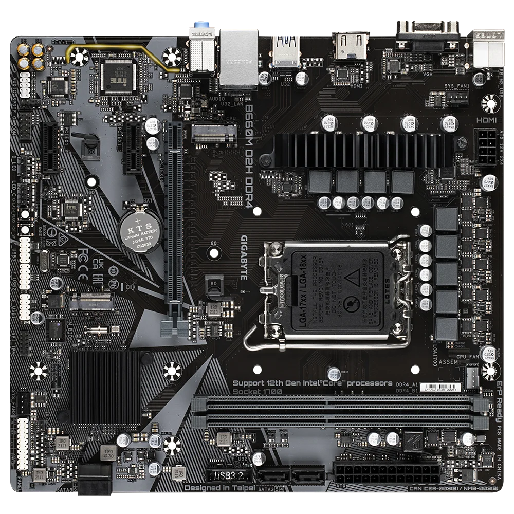 Gigabyte B660M D2H DDR4 Desktop For Intel B660 DDR4 Motherboard LGA 1700 i7/i5/i3  Mainboard