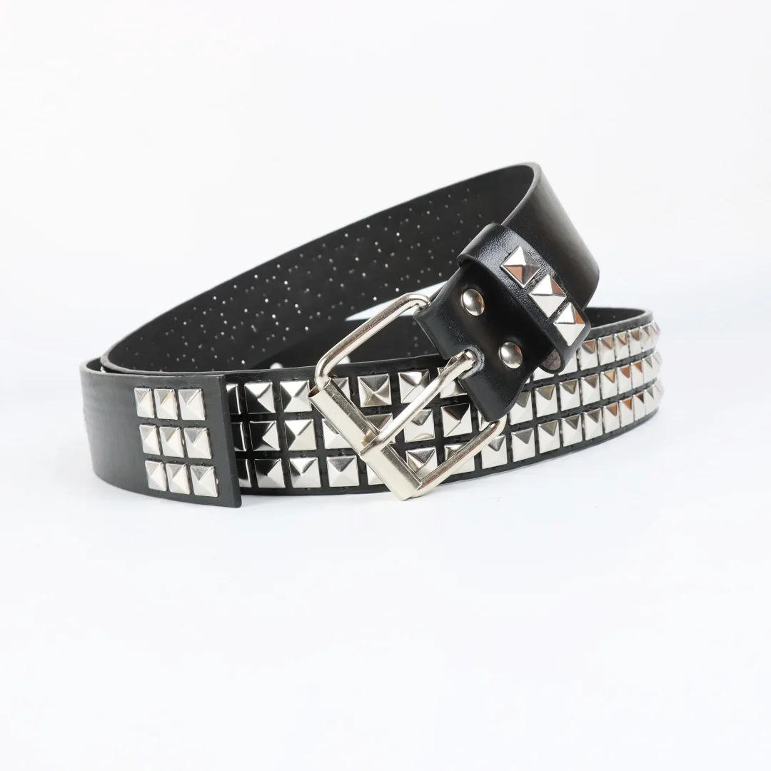 UYEE New Trend Bead Rivet Belt Metal Pyramid Belt Men and Women Punk Hardware Jeans Belt Y2K Belt Designer Belt Women's Belts