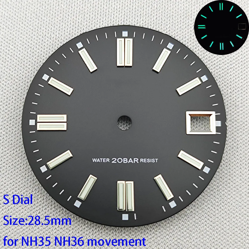 28.5mm NH35 dial S dial High Quality Sweet Candy dial Luminous dial suitable for NH35 NH36 movement watch accessories