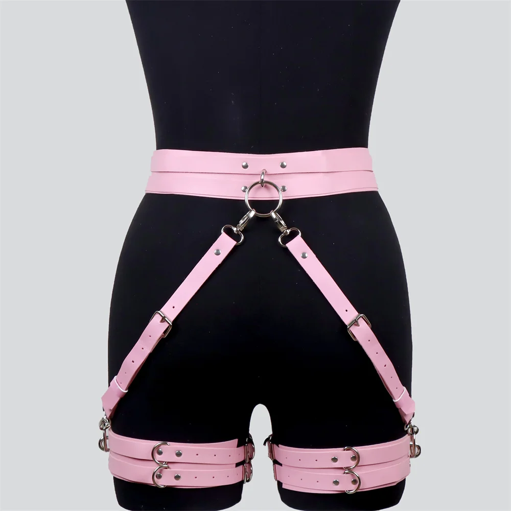 Sexy Garter Leather Harness Women Gothic Lingerie BDSM Bondage Belt Stocking Suspenders Leg Thigh Harness Toy For Adult 18+