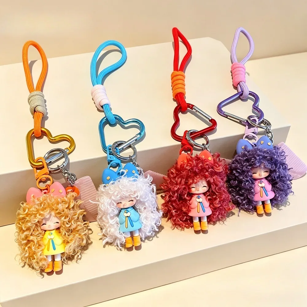 Porte-clés Fille Tendance à Cheveux Flottants Style Dessin Animé - Série Thé au Lait, Accessoires de Sac pour Cadeaux Créatifs des Filles Branchées