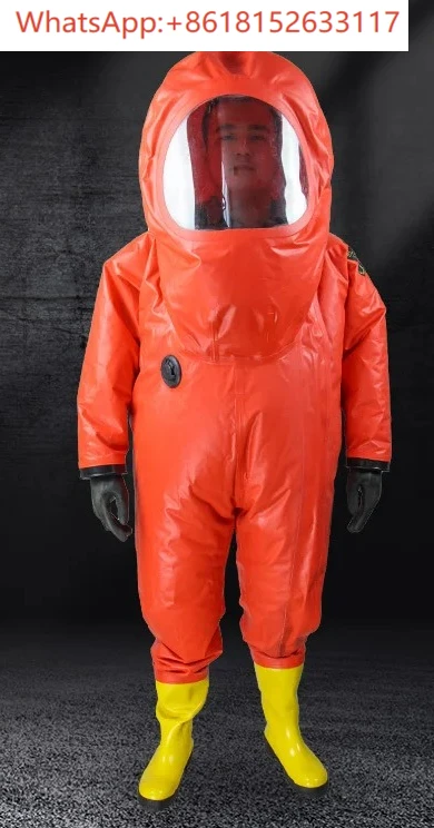 ملابس واقية كيميائية مغلقة بالكامل شديدة التحمل من قطعة واحدة مقاومة للأحماض والكيميائية الحيوية والقلويات #2