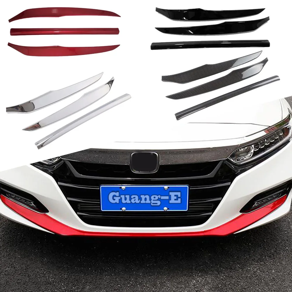 For Honda Accord 10th 2018 2019 2020 2021 2022 2023 Bumper Engine Trim Front Below Bottom Racing Grid Grill Grille Frame 3PCs