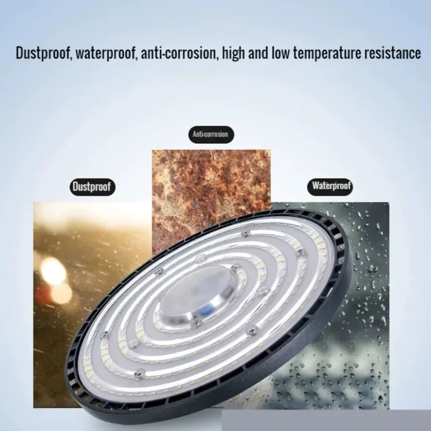 AC220V مصباح LED فائق السطوع ارتفاع خليج ضوء UFO مستودع مصباح المرآب IP65 مقاوم للماء لصالة الألعاب الرياضية مصنع الإضاءة 6000K 100 واط 150 واط 200 واط #4