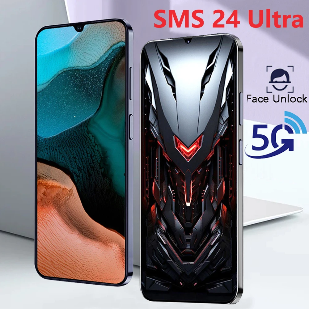 SMS 24 Ultra HD Smartphone 5G Dual SIM Fronte sbloccato Telefoni cellulari 16 GB + 1 TB Cellulare 7800 mAh Telefono cellulare originale Versione globale