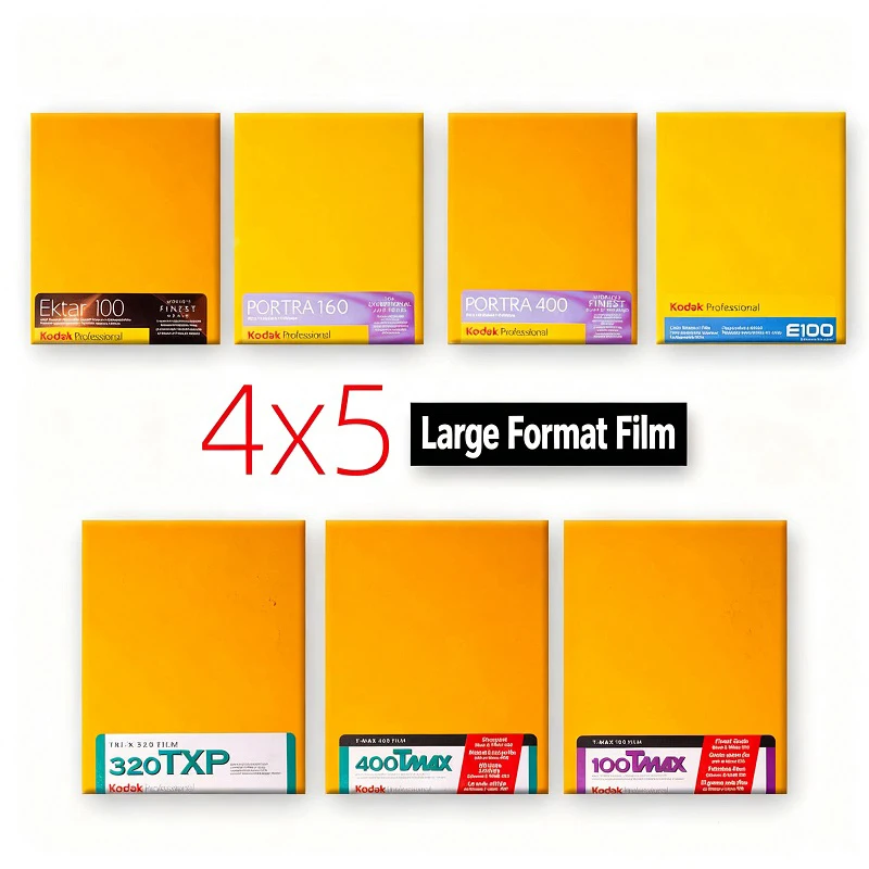 Película a color de gran formato Kodak 4x5, rollo de reversión Kodak PORTRA 160/Kodak PORTRA 400 EKTAR, 10 hojas, película a color Kodak Turret E100